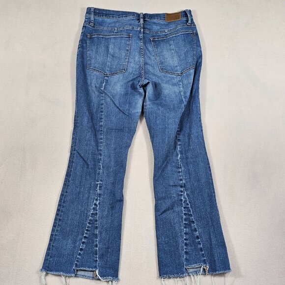 Madewell Jeans Womens 31 Blue Denim Cali Demi Boot Raw Hem High Rise - Picture 3 of 14
